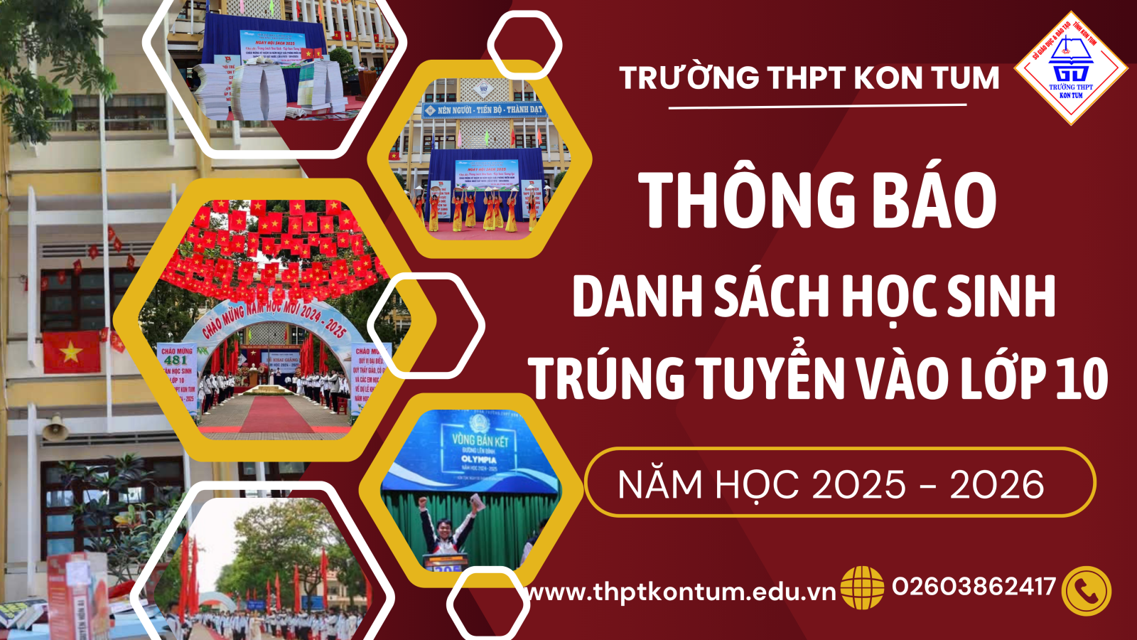 THÔNG BÁO DANH SÁCH HỌC SINH TRÚNG TUYỂN VÀO LỚP 10 NĂM HỌC 2025 - 2026